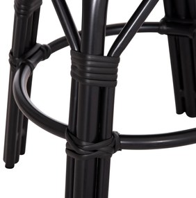 Σκαμπό CHINO C6285.02 Μαύρο Αλουμινίου Bamboo Look με Textilene Φ36x46Υ εκ. 36x36x46 εκ.