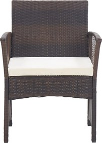 vidaXL Πολυθρόνες Εξωτερ. Χώρου 2 τεμ. Καφέ Συνθ. Ρατάν με Μαξιλάρια