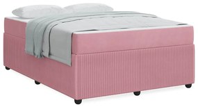 vidaXL Σκελετός κρεβατιού με στρώμα Άλλο Ροζ 140 x 200 cm Βελούδο