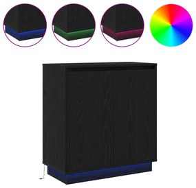 vidaXL Στρόφιγγα με LED Μαύρη Βελανίδι 71x34,5x75 cm Επεξεργασμένο Ξύλο