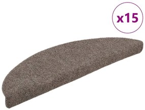 vidaXL Πατάκια Σκαλιών Αυτοκόλλητα 15 τεμ. Μπεζ Ημίκυκλα 56x17x3 εκ.