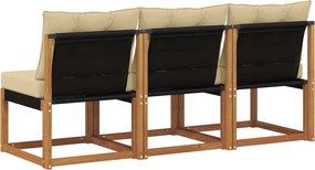 vidaXL 3 Τεμάχιο Εξωτερικός μεσαίος καναπές