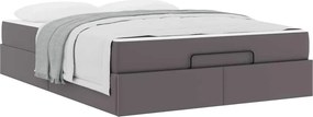 vidaXL Σκελετός κρεβατιού με στρώμα Άλλο 2 pcs Γκρι PVC