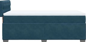 vidaXL Κρεβάτι Boxspring με Στρώμα Μπλε 80 x 200 εκ. Βελούδινο