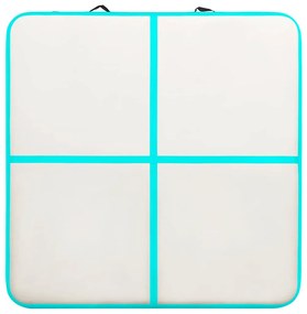 vidaXL Στρώμα Ενόργανης Φουσκωτό Πράσινο 200x200x15 εκ. PVC με Τρόμπα