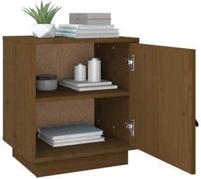 vidaXL Κομοδίνο Καφέ Μελί 40x34x45 εκ. από Μασίφ Ξύλο Πεύκου