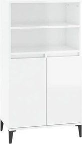 vidaXL Ντουλάπι Γυαλ. Λευκό 60 x 36 x 110 εκ. από Επεξεργασμένο Ξύλο
