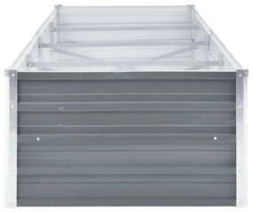 vidaXL Ζαρντινιέρα Υπερυψωμένη Γκρι 320x80x45 εκ. Γαλβανισμ. Χάλυβας