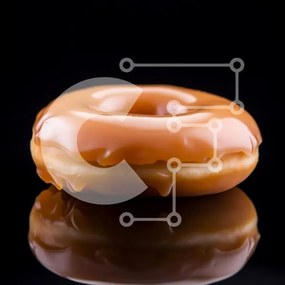 Σετ των 2 Intra Συλλεκτικό Ξύλινο Παζλ Plywood 4mm - Γυαλισμένο ντόνατ σε ανακλαστική επιφάνεια Σε Ξύλινο Κουτί - Διαστάσεις: 10x10 cm – 25 κομμάτια