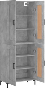 vidaXL Ντουλάπι Γκρι Σκυροδέματος 69,5x34x180 εκ. Επεξεργασμένο Ξύλο