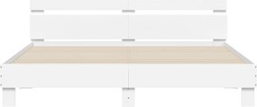 vidaXL Πλαίσιο Κρεβατιού με Κεφαλάρι Λευκό 200x200 εκ. Επεξ. Ξύλο