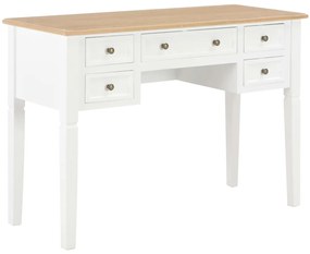 vidaXL Γραφείο Λευκό 109,5 x 45 x 77,5 εκ. Ξύλινο
