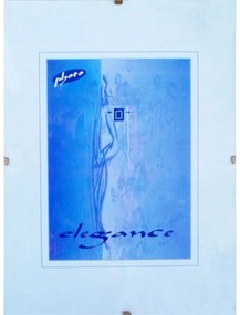 Κορνίζα Με Κλιπ Γυάλινη Γαλάζια 20x25cm