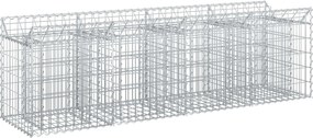 vidaXL Ανασηκωμένο κρεβάτι gabion Ασημί