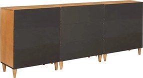vidaXL Πλαϊνό γραφείο 3 τμχ. 180 x 33,5 x 75 εκ. Μασίφ ξύλο μάνγκο