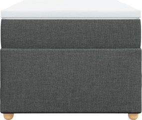 vidaXL Κρεβάτι Boxspring με Στρώμα Σκούρο Γκρι 100x200 εκ. Υφασμάτινο