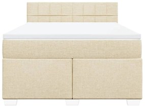 ΚΡΕΒΑΤΙ BOXSPRING ΜΕ ΣΤΡΩΜΑ ΚΡΕΜ 140X190 ΕΚ. ΥΦΑΣΜΑΤΙΝΟ 3285888