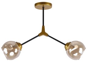 KQ 51454/2 CONELLY BLACK, BRASS AND HONEY PENDANT Ζ3 HOMELIGHTING 77-8104