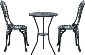 vidaXL Σετ Μπιστρό Κήπου 3 pcs Πράσινο Αλουμίνιο