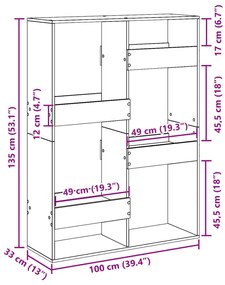 ΒΙΒΛΙΟΘΗΚΗ ΚΑΦΕ ΔΡΥΣ 100X33X135 ΕΚ. ΑΠΟ ΕΠΕΞΕΡΓΑΣΜΕΝΟ ΞΥΛΟ 3309390