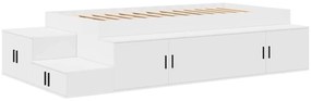 vidaXL Κρεβάτι με αποθηκευτικό χώρο Λευκό 80 cm Επεξεργασμένο ξύλο