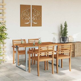 vidaXL Τραπέζι Κήπου για Φαγητό Γκρι 140 x 80 x 75 cm