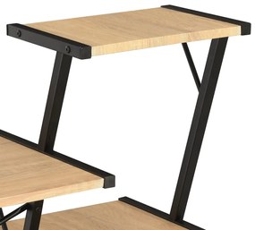vidaXL Γραφείο με Ράφια Μαύρο / Χρώμα Δρυός 116 x 50 x 93 εκ.