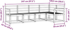 vidaXL Σειρά Καναπέ Εξωτερικού 5 τμχ. 5-θέσια Λευκό