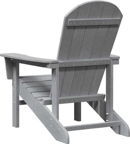 vidaXL Καρέκλα Adirondack Ανοιχτό γκρι HDPE
