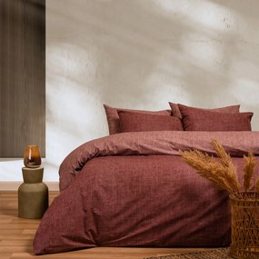 Σεντόνια King Size (Σετ) Melinen Amar Berry Μπορντώ Με Λάστιχο 180x200+32