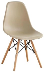 Καρέκλα Art Wood ΕΜ123,9W Tortora 46x52x82cm Σετ 4τμχ Ξύλο,Πολυπροπυλένιο