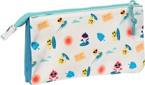 Διπλή Κασετίνα Baby Shark Surfing Μπλε Λευκό 22 x 12 x 3 cm