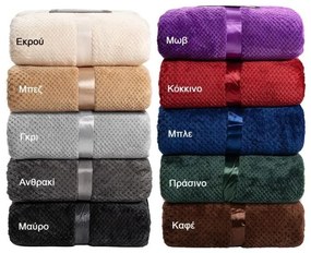 Beauty Home Κουβέρτα μονόχρωμη υπέρδιπλη Jacquard fleece 350gsmArt 11600 σε 10 αποχρώσεις 220x240