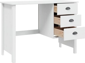 vidaXL Γραφείο με Συρτάρια HILL Λευκό 100 x 45 x 74 εκ Στερεό πεύκο