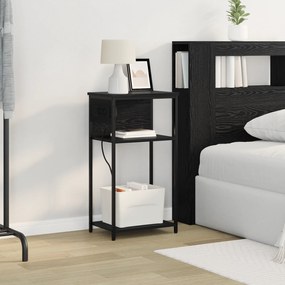 vidaXL Κομοδίνο Μαύρη δρυς 28.1 x 40.9 x 75 εκ. Επεξεργασμένο ξύλο