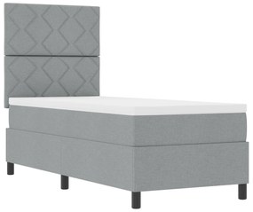 vidaXL Κρεβάτι με Βαθιά Στρώμα Ανοιχτό Γκρι 80x200 εκ. Ύφασμα