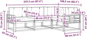 vidaXL Σειρά Καναπέ Εξωτερικού 3 pcs Άσπρο και Ανθρακί Πολυεστέρας