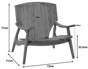 Πολυθρόνα Brazin φυσικό teak ξύλο 72x71x77εκ 67x76x78.5 εκ.