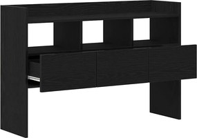 vidaXL Πλαϊνό γραφείο Μαύρη Οξυά 105 x 30 x 70 εκ Επεξεργασμένο ξύλο