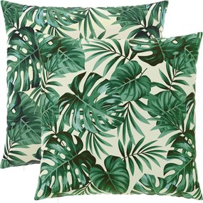 vidaXL Κάλυμμα Μαξιλαριού 2 pcs HEERLEN Σχέδιο Φύλλων 60 x 60 cm