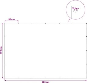 vidaXL Μουσαμάς με Ύφανση Leno Λευκός 4x6 μ. 140 γρ./μ²