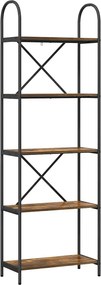 vidaXL Ράφι Βιβλίων 5 επιπέδων 60 x 30 x 183 εκ Επεξεργασμένο ξύλο