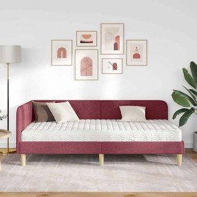 vidaXL Κρεβάτι Γωνίας Κόκκινο 90 x 200 cm ύφασμα