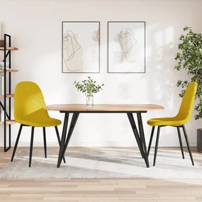 vidaXL Καρέκλες Τραπεζαρίας 2 τεμ. Κίτρινο Μουσταρδί Βελούδινες