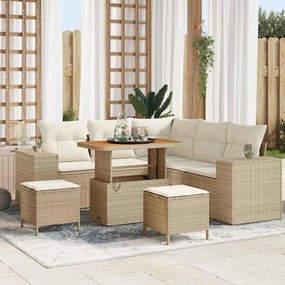 vidaXL Σετ Καναπέ Κήπου 8 pcs Μπεζ συνθετικό ρατάν