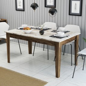 Τραπέζι Τραπεζαρίας Καρυδί / Λευκό GAGRA 145x88x75