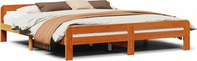vidaXL Σκελετός Κρεβ. Χωρίς Στρώμα Καφέ Κεριού 200x200 εκ Μασίφ Πεύκο