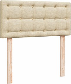 vidaXL Κρεβάτι Boxspring με Στρώμα Κρεμ 100 x 200 εκ. Υφασμάτινο