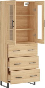 vidaXL Ντουλάπι Sonoma δρυς 69,5 x 34 x 180 εκ. από Επεξεργασμένο Ξύλο