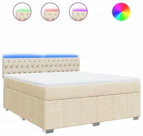 ΚΡΕΒΑΤΙ BOXSPRING ΜΕ ΣΤΡΩΜΑ ΚΡΕΜ 180X200 ΕΚ. ΥΦΑΣΜΑΤΙΝΟ 3289459